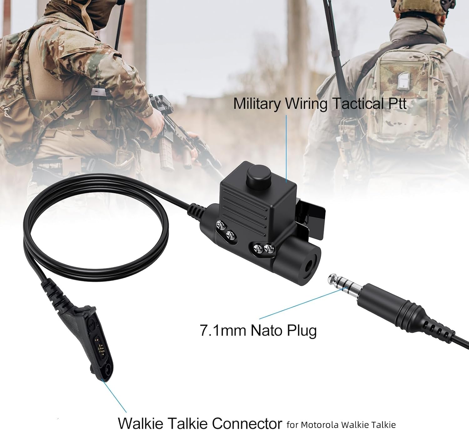 Tactical Walkie Talkie Sound Pickup Noise Reduction Headphones Hunting Shooting Airsoft Earmuffs Shooting Ear Protection Mic Microphone Earpiece for Motorola APX 6000 6000r 6000li 60000xe