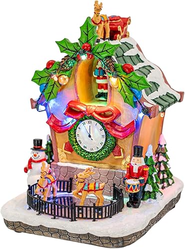 Miniatura 34 de Pueblo Navideño Animado de Santa en Fuga | Accesorios de Casa Navideña Colección Figuritas para Decoraciones y Regalo | Movimiento y Sonido con