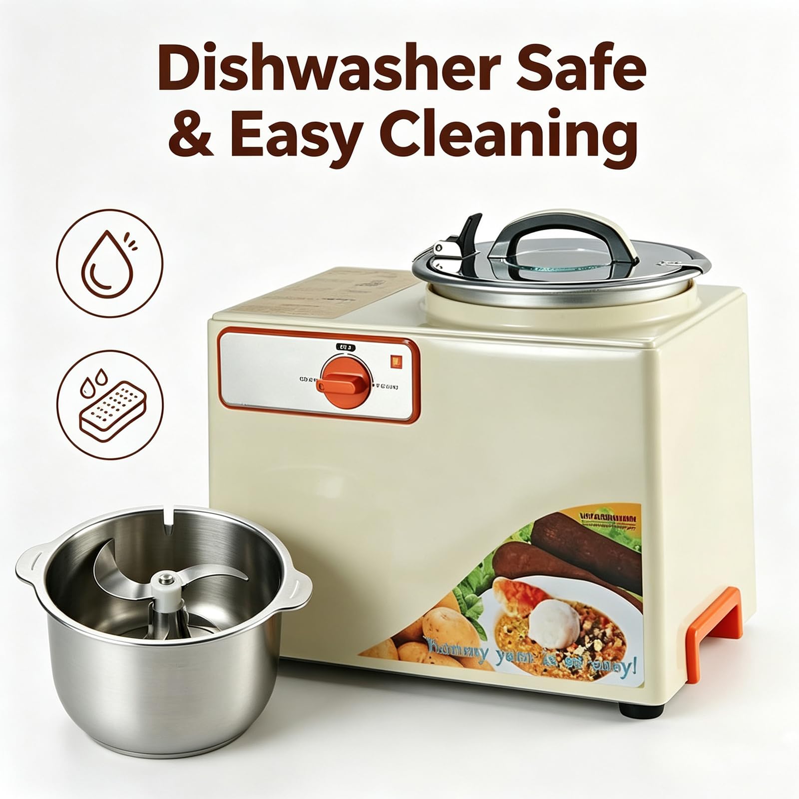 Fufu-stampfmaschine, Yam-stampfmaschine, Automatisches Heizen Und Mischen, Automatischer Alarm, Leicht Zu Reinigen, Kochen Und Rühren, Geeignet Für Gemüse Und Heilpflanzen