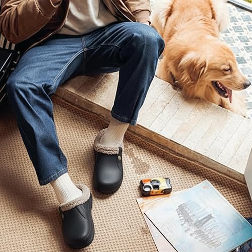 Miniatura 2 de Beslip - Zuecos clásicos forrados de piel, impermeables, para invierno, para mujeres y hombres, para interiores y exteriores