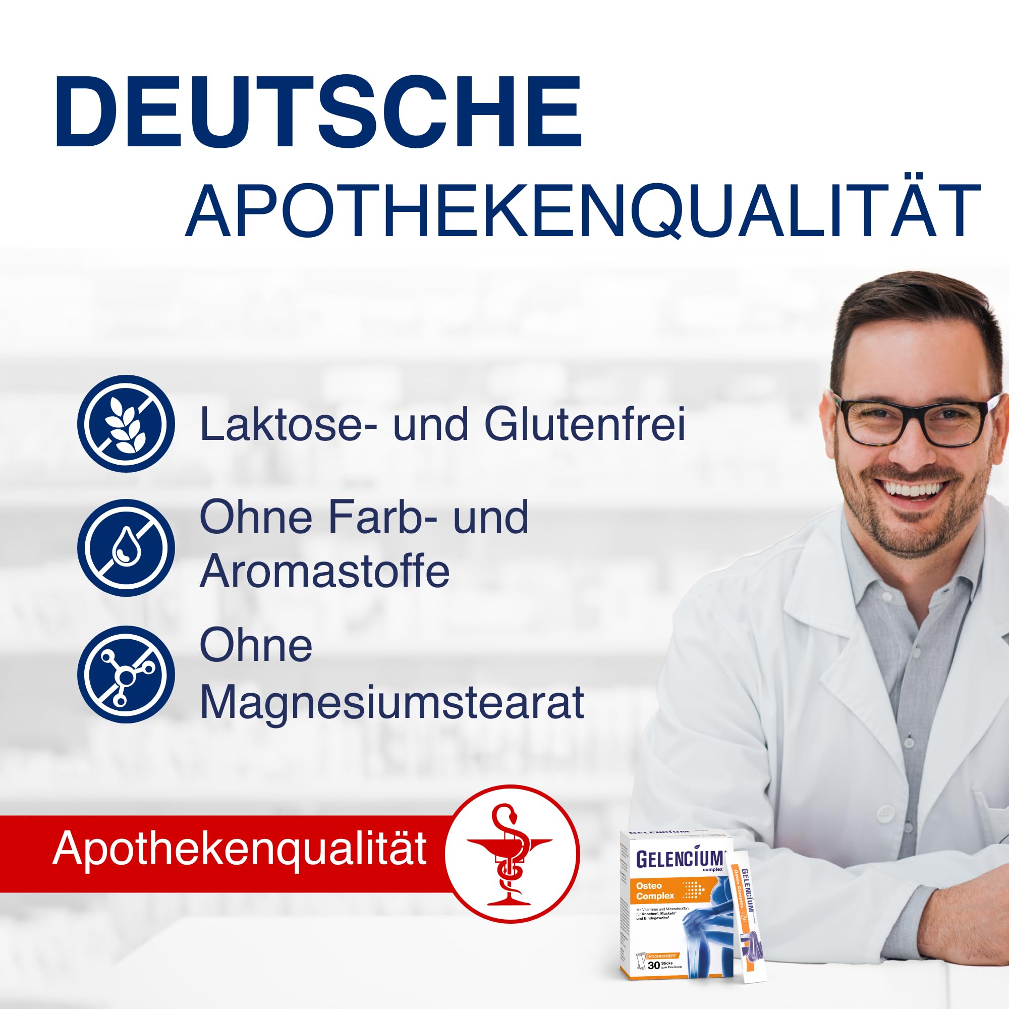 Gelencium Osteo Complex – 800 mg Calcium aus 3 Quellen – 30 Sticks | CalGo Hydroxyapatit, Sango-Koralle & Calciumcitrat · Mit Vitamin D3, K2 & Mangan für normale Knochen