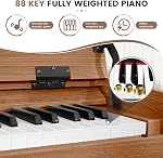 88 Key Digital Piano Keyboard for Beginners, Fully Weighted Wooden Electric Piano with Triple Pedal, Headphone, Supports MIDI Connecting, French Dream Sound Source