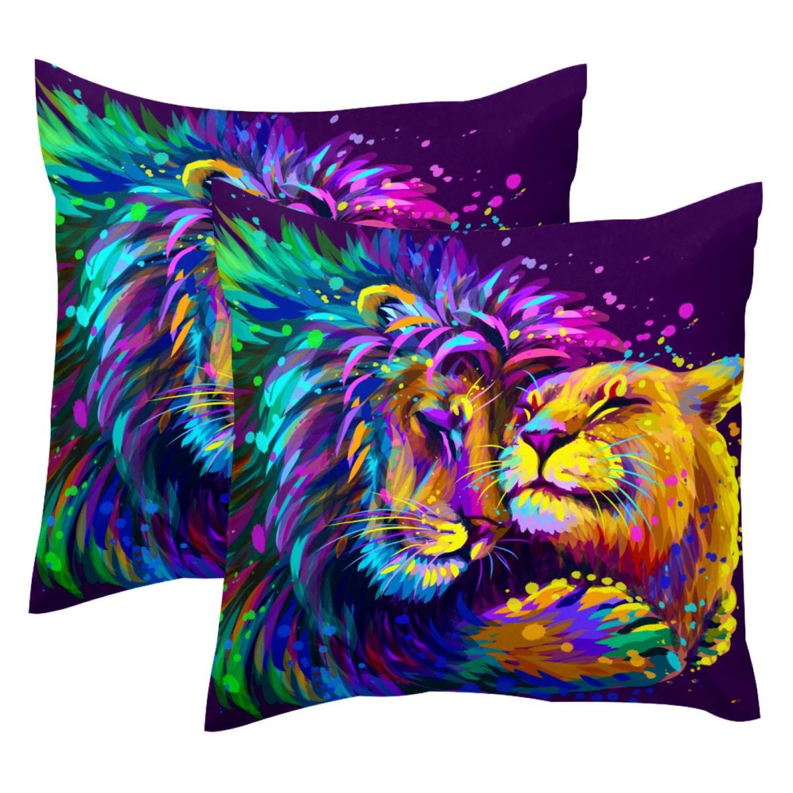 Housses de coussin en velours motif lions modernes avec finition douce premium