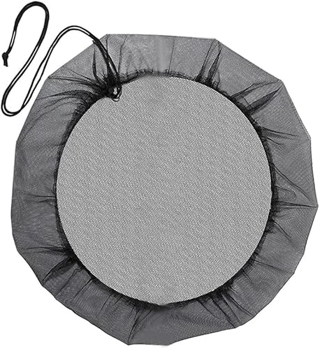 Miniatura 10 de Cubierta de malla para barriles de lluvia con cordón, protector de tanque de cubos de recolección de agua, cubierta de cubos de recolección de agua