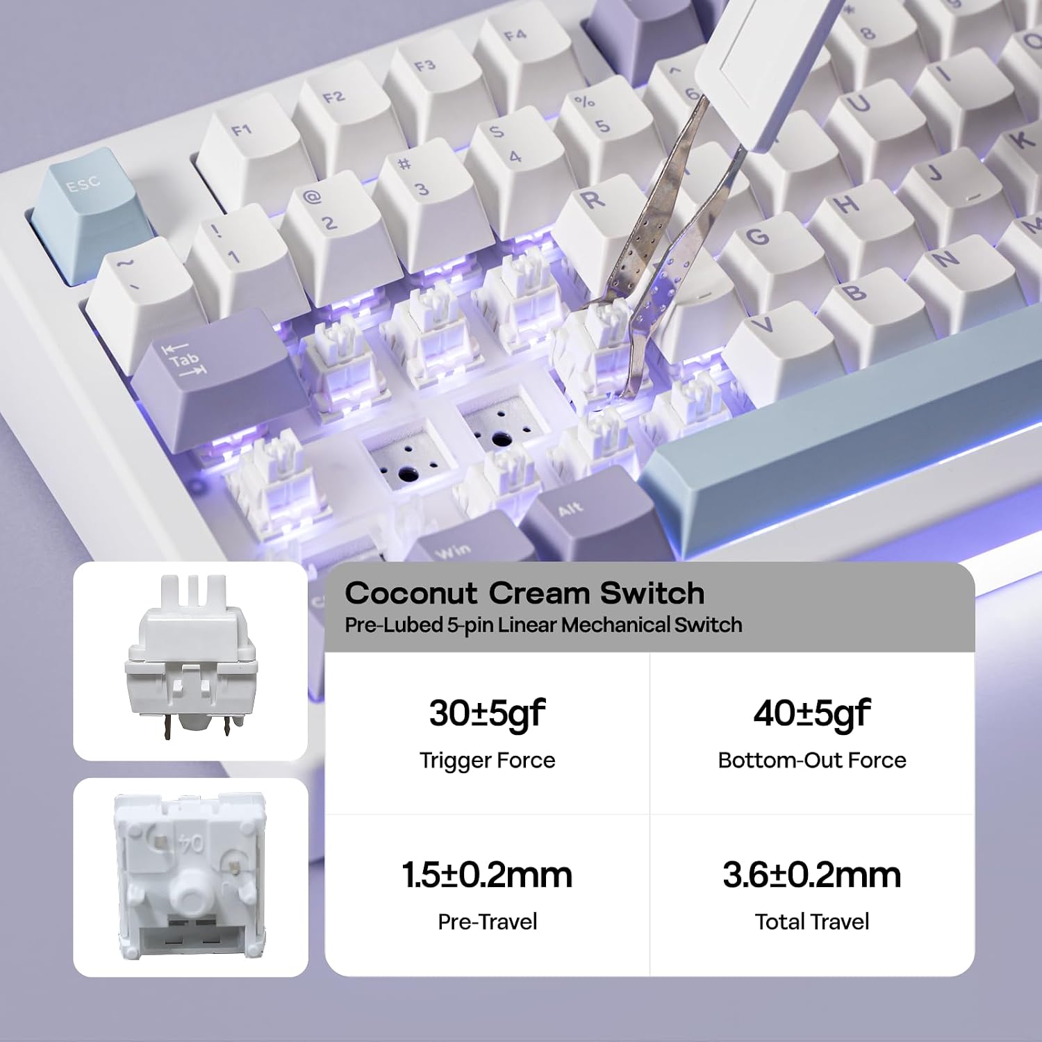 EPOMAKER AJAZZ AK820 V2 Tri-Mode Mechanical Gaming Keyboard, Big Knob image 5