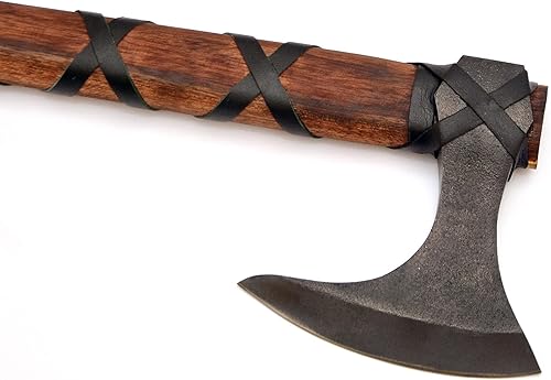 Miniatura 5 de Hacha vikinga hecha a mano personalizada real Ragnar Lothbrok hacha de caza barbuda, hacha vikinga al aire libre, mango de madera, hacha Tomahawk