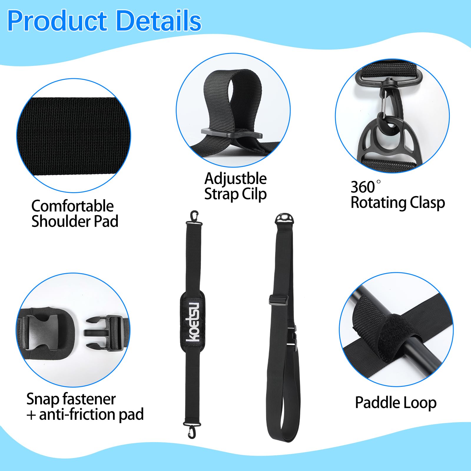 Correa de Tabla de Surf, Ajustable Correa de Transporte de Kayak, Sup,Tabla de Remo, Canoa, Stand Up Paddleboard