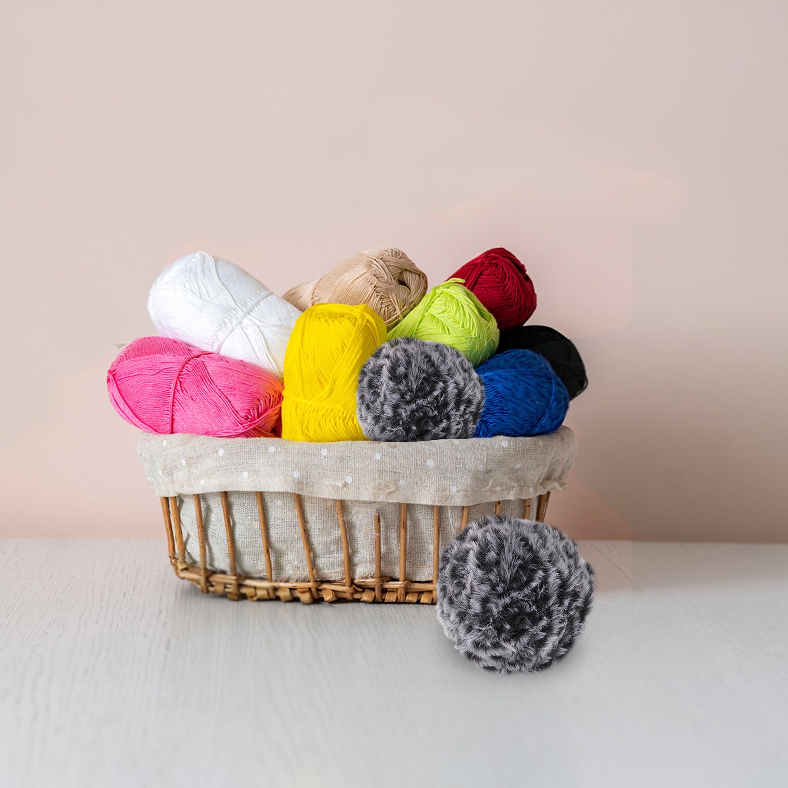 16 Stück Flauschiges Garn zum Häkeln, Schwarz, Kunstfell, Weich