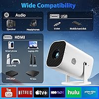 Vista 3 de Mini Projector, Video Projector for Bedroom, Built-in Speaker And Bluetooth 5.3, Native 1080P, Compatible With 4K, Portable Room Rrojector