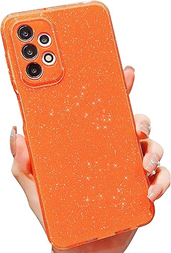 MINSCOSE Funda compatible con Samsung Galaxy A32 5G, bonita funda delgada con purpurina fina, a prueba de golpes, de TPU para mujeres y niñas, para