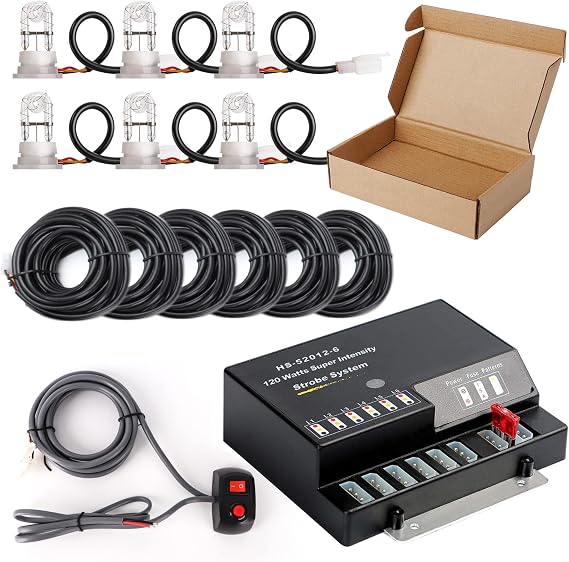 Hideaway Emergency Strobe Lights Kit 6 HID Bulbs White Clear 6PCS