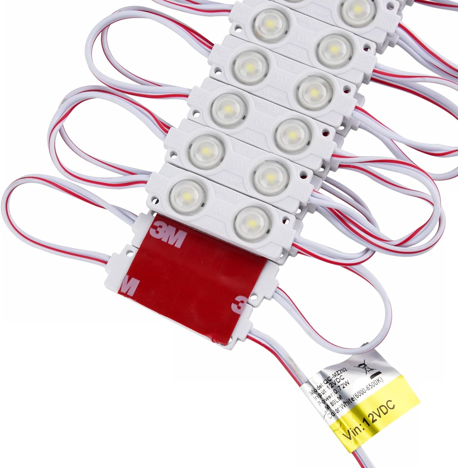 Q QINGCHEN LED Modules Light 12V DC 0.72W 6500K White for Advertising Light Box Letter Sign (200pcs Pack)