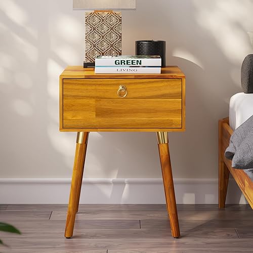 Miniatura 129 de Bme Dinkee - Base de cama de tamaño matrimonial sin cabecera, 15 pulgadas, minimalista y moderna, madera de acacia, 12 listones de madera para