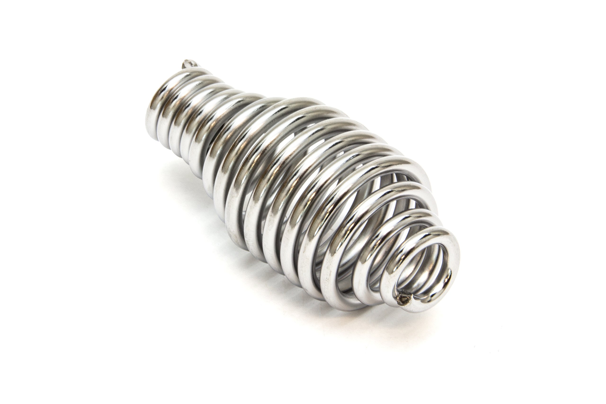 Spring Stove Handle, Chrome Finish, Tapered at one end. Max Diameter: 1-9/16