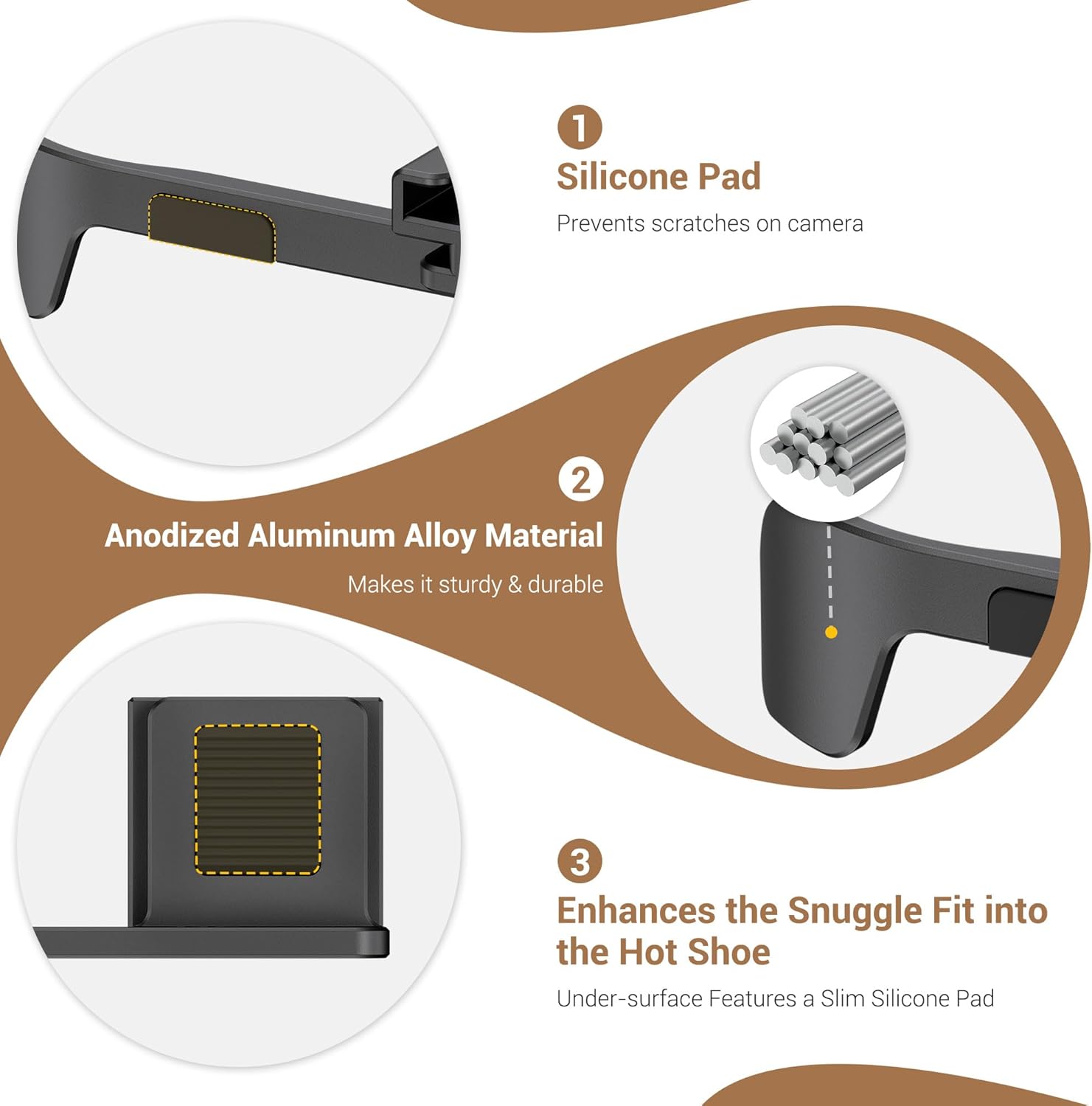 X Half Thumb Grip, Metal Aluminum Alloy Thumb Up Grip for Fujifilm Fuji X Half Camera with Built-in Cold Shoe Mount,Hot Shoe Thumb Rest Support Holder Not Affect The Use of XHalf Camera Dial-Silver - Image 5