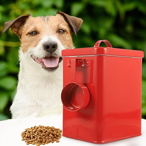 Miniatura 3 de Luxshiny Recipientes de cereales para almacenamiento de alimentos para perros y gatos, contenedor de almacenamiento de alimentos para mascotas con