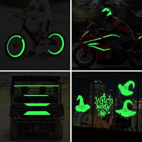 Miniatura 4 de WRAPXPERT Vinilo blanco que brilla en la oscuridad, rollo de vinilo adhesivo permanente que brilla en la oscuridad para envoltura, calcomanías,