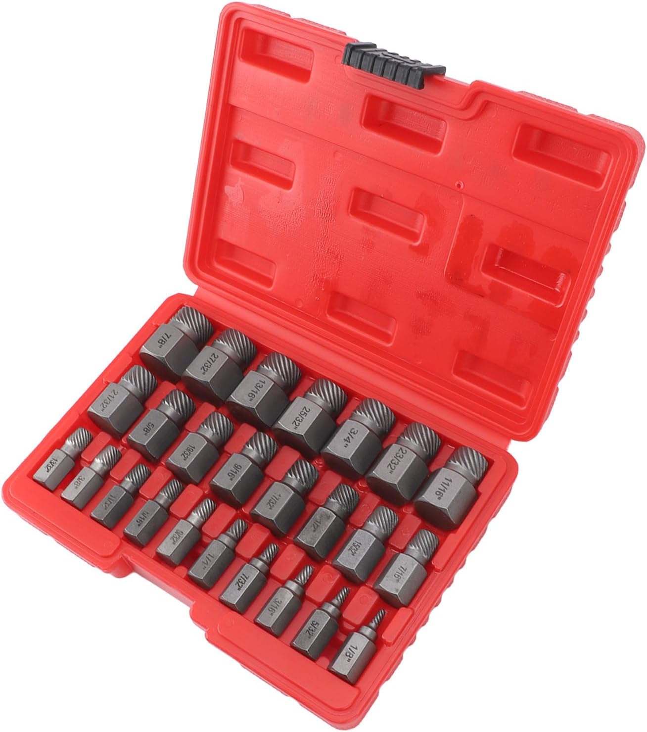 Screw Extractor Set, 25-Piece 40Cr Alloy Steel Bolt Remover Tool with Hex Shank for Mechanical Repair