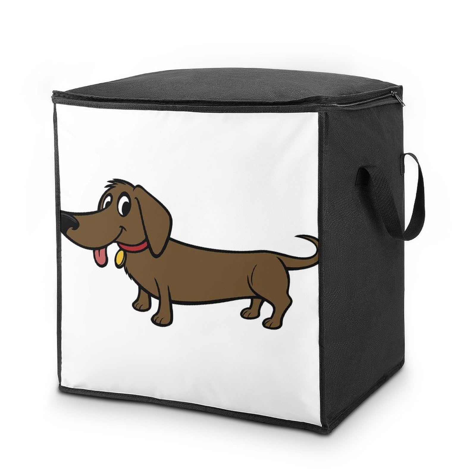 Lyfthologen 70L Storage Bags, Dachshund Storage Box with Lid Zipper And Handles, Clothes Bags for Quilt, Blankets, Bedding