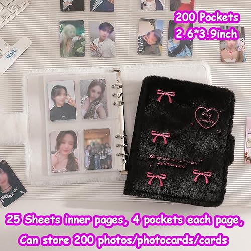 Miniatura 10 de Kpop - Carpeta para tarjetas fotográficas Kpop de 3 pulgadas con 50 fundas holográficas para tarjetas y calcomanías coreanas Kpop, álbum de tarjeta