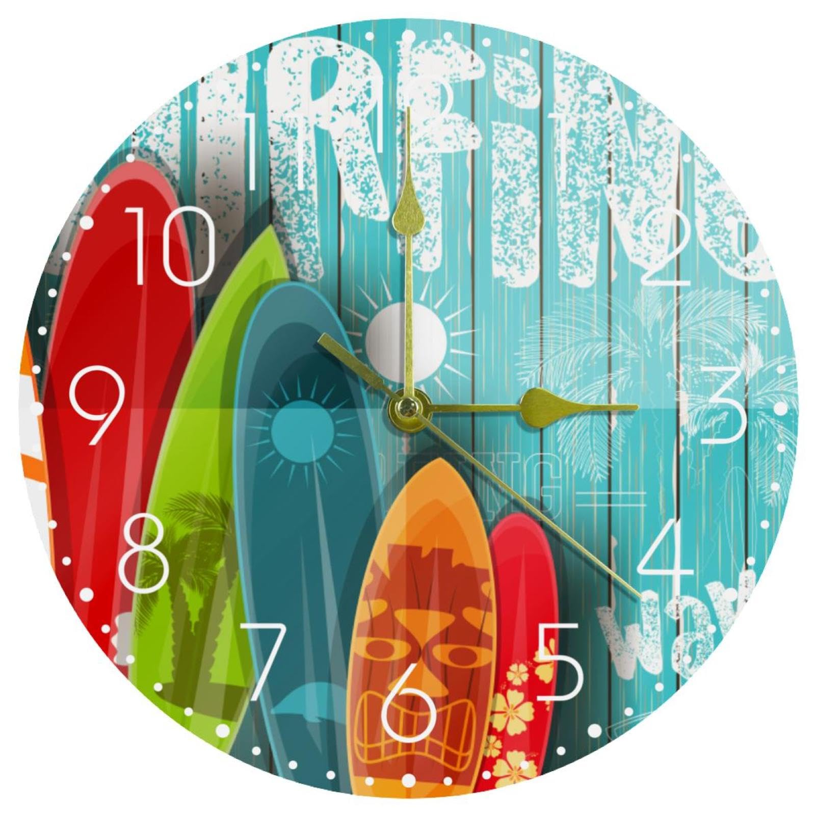 Horloge murale silencieuse en acrylique bleu ocean 30cm