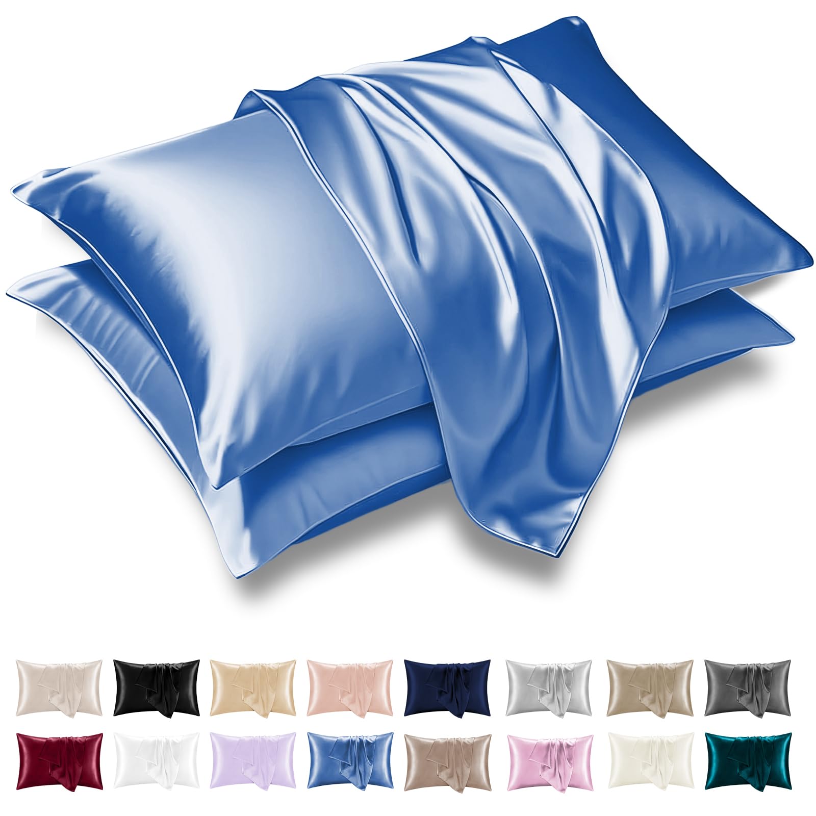 Grace Satin Silk Pillowcases 4 Pack - Satin Pillowcase for Hair and Skin - Ultrasoft Hypoallergenic Pillow Cases with Envelope Closure