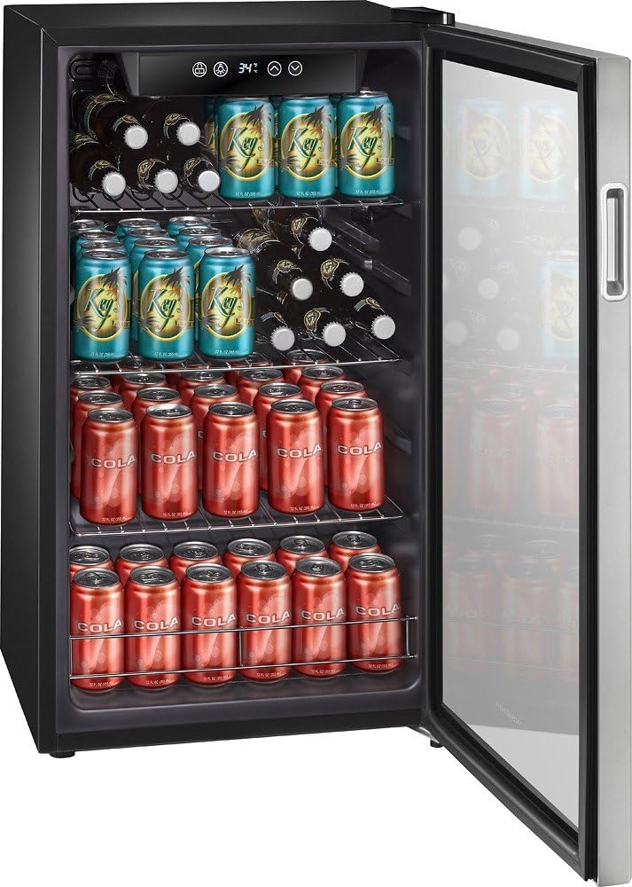 Insignia 115-Can Beverage Cooler (NS-BC115SS9) Stainless Steel - New