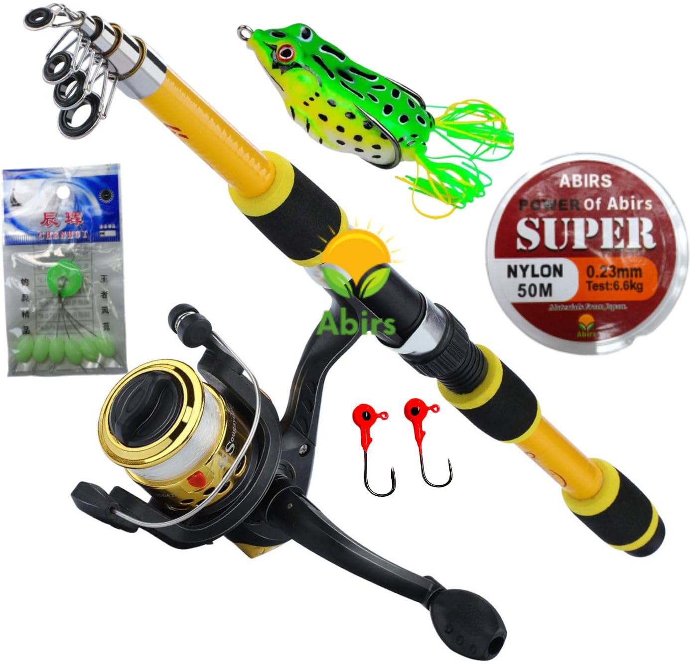Combaine Telescopic Salmon Fishing Rod Reel Combo 7ft Yellow 021kg Perfect for Trout Bass-image-15