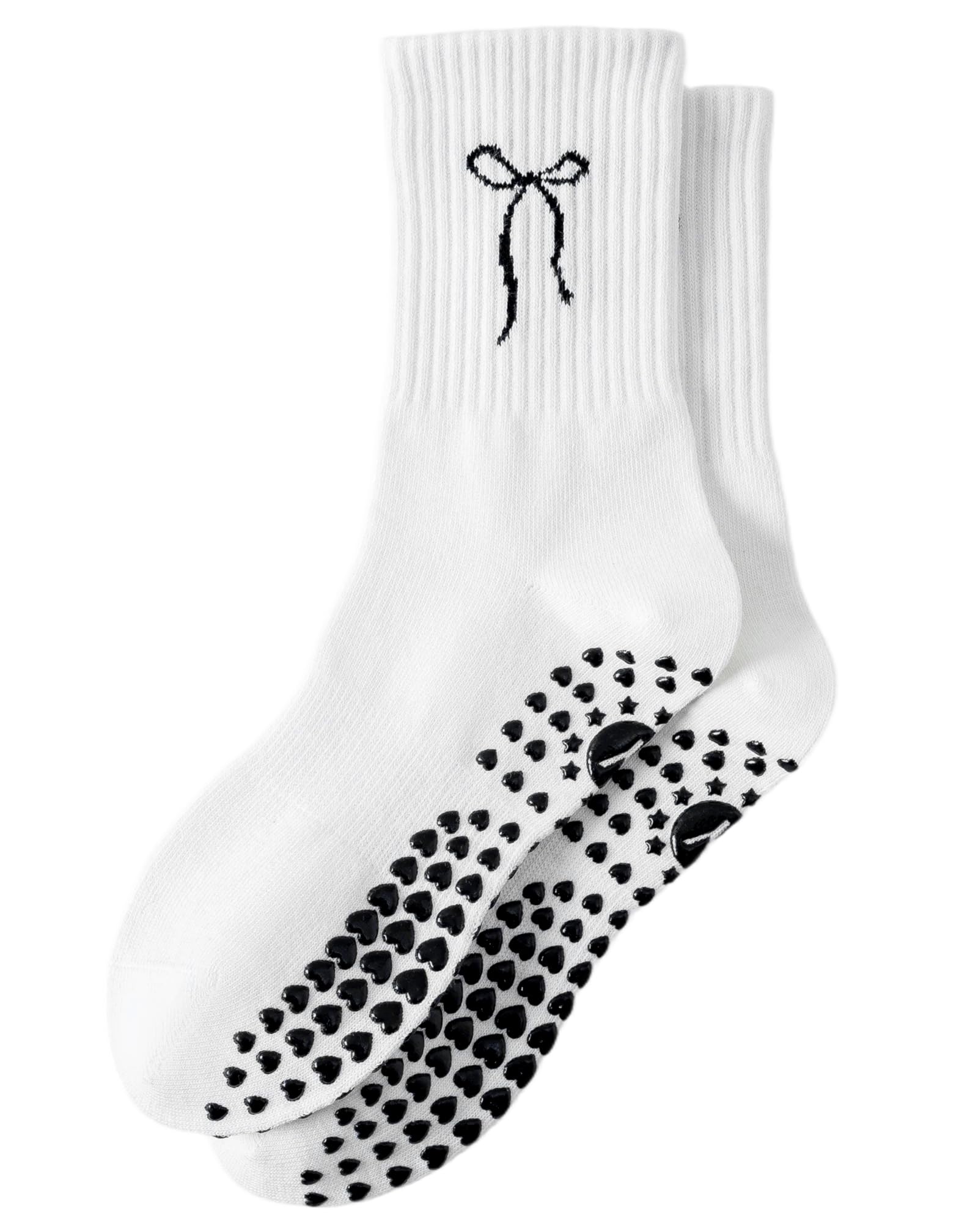 Yawlsow Pilates Stoppersocken für Damen Rutschfeste Yoga Grip Socken | mit Noppen niedlich und bequem für Reformer Ballett Barre Tanz Trampolin Krankenhaus Fitness Zuhause Atmungsaktiv