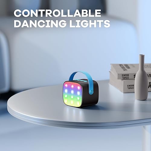 Miniatura 110 de Mini máquina de karaoke con 2 micrófonos inalámbricos para niños y adultos, altavoz Bluetooth portátil, regalo para niñas, juguetes de 4, 5, 6, 7