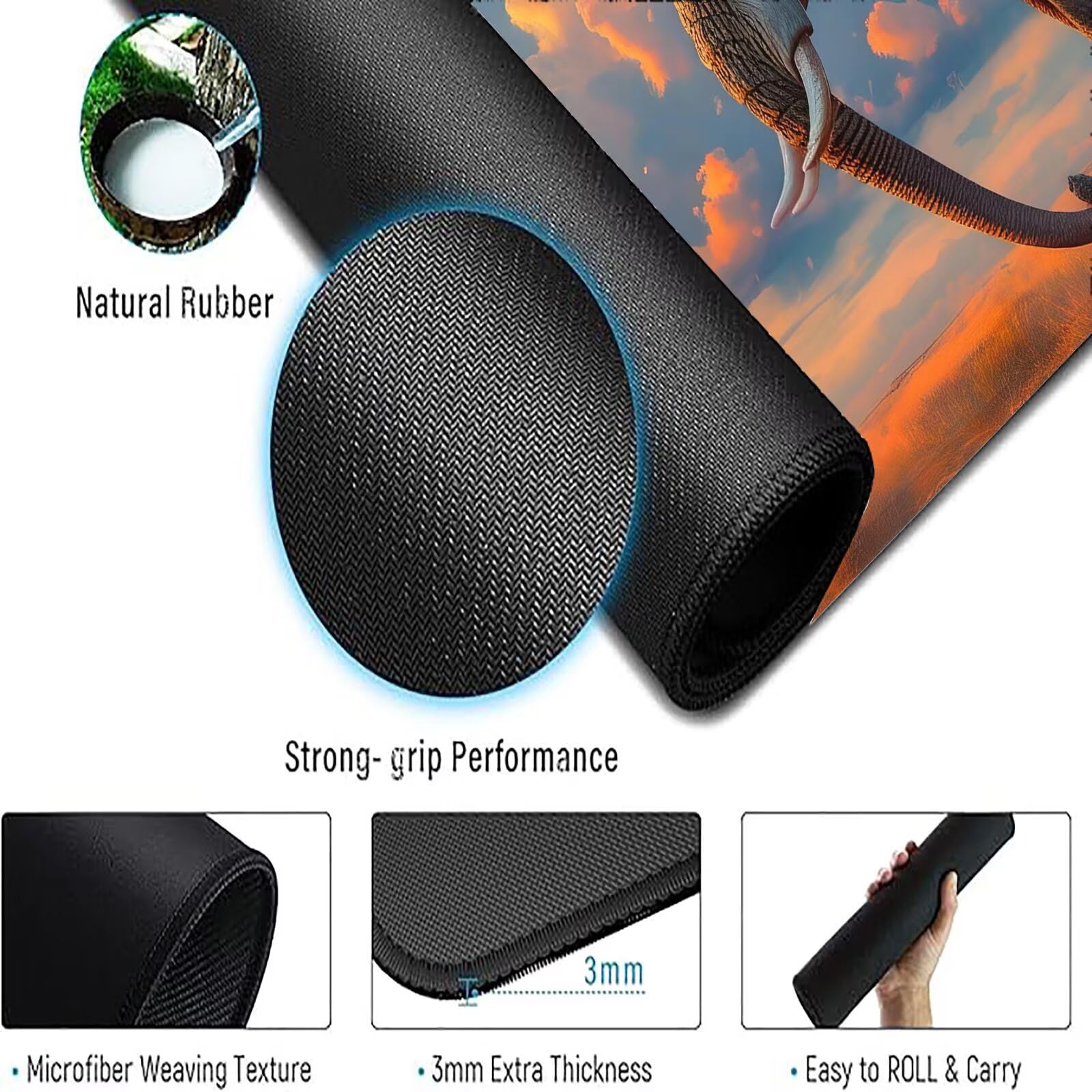 Podkładka pod mysz XXL 1600 x 800 mm pomarańczowa kolorowa podkładka pod mysz do biura zwierząt podkładka pod mysz do gier antypoślizgowa gumowa podstawa zszyte krawędzie akcesoria biurowe praca do