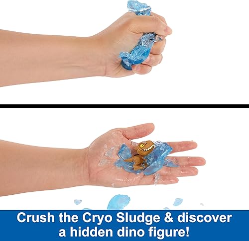 Miniatura 2 de Mattel Jurassic World Unboxing Crushivores Mini Dinosaur Toy Figure in Rip-Open Package with Multiple Compounds & Surprises, Feeding Play