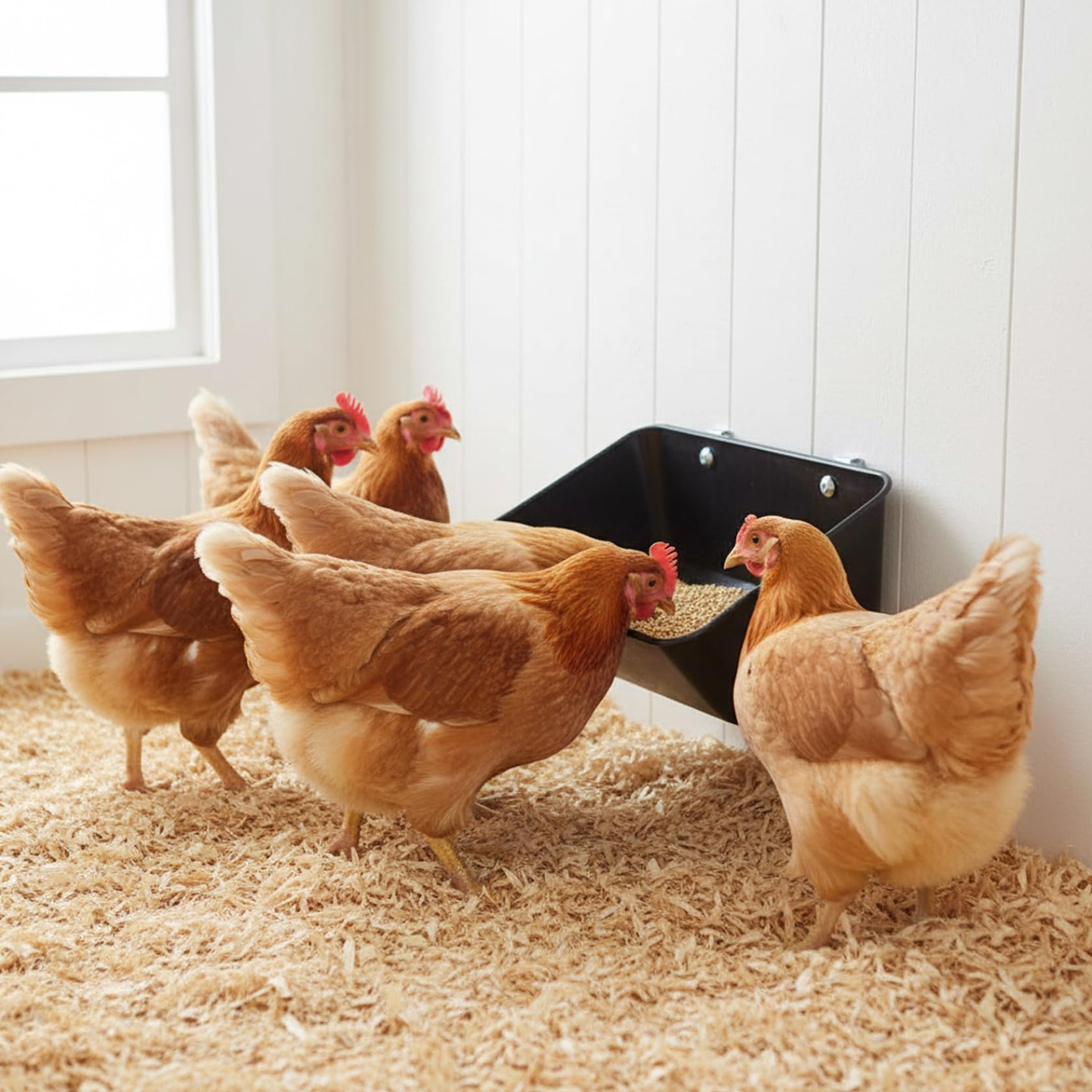 Futtertrog, 3 Stück, hängend, für Hühner, Geflügel und Nutztiere, mit Clips und Schrauben, Mehrzweck-Kunststoff, für Ziegen/Huhn/Ente und Bewässerung