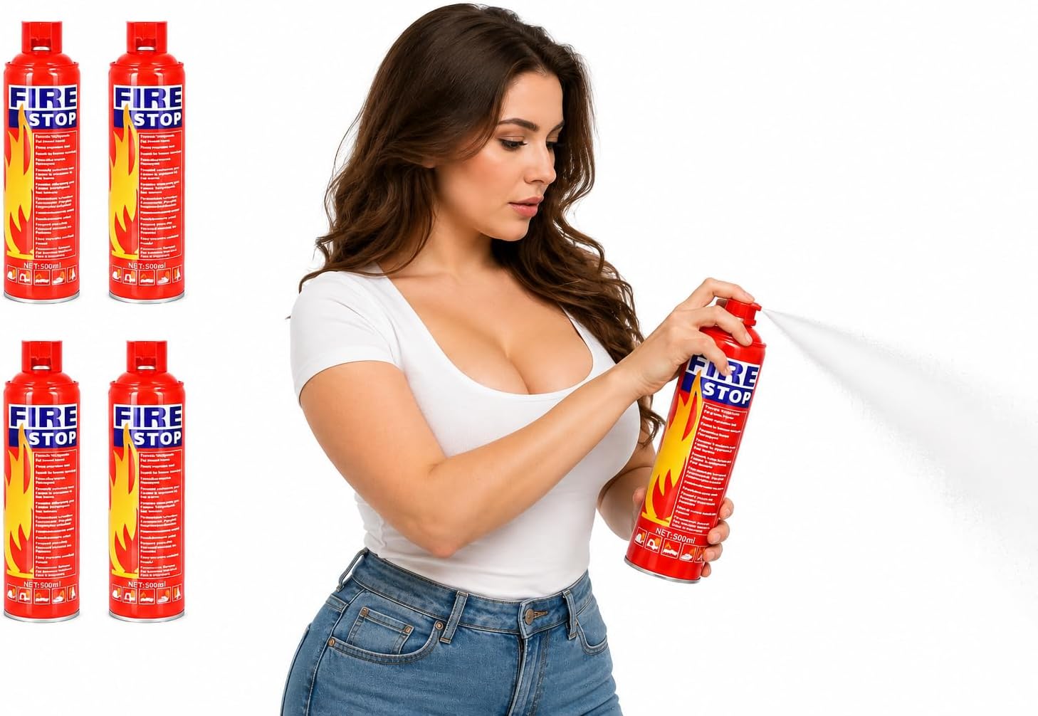 Fire Extinguisher for Home Use Car Kitchen Fire Safety Cylinder Fire Stop Bottle 500 ML - Pack of 4 Nos.