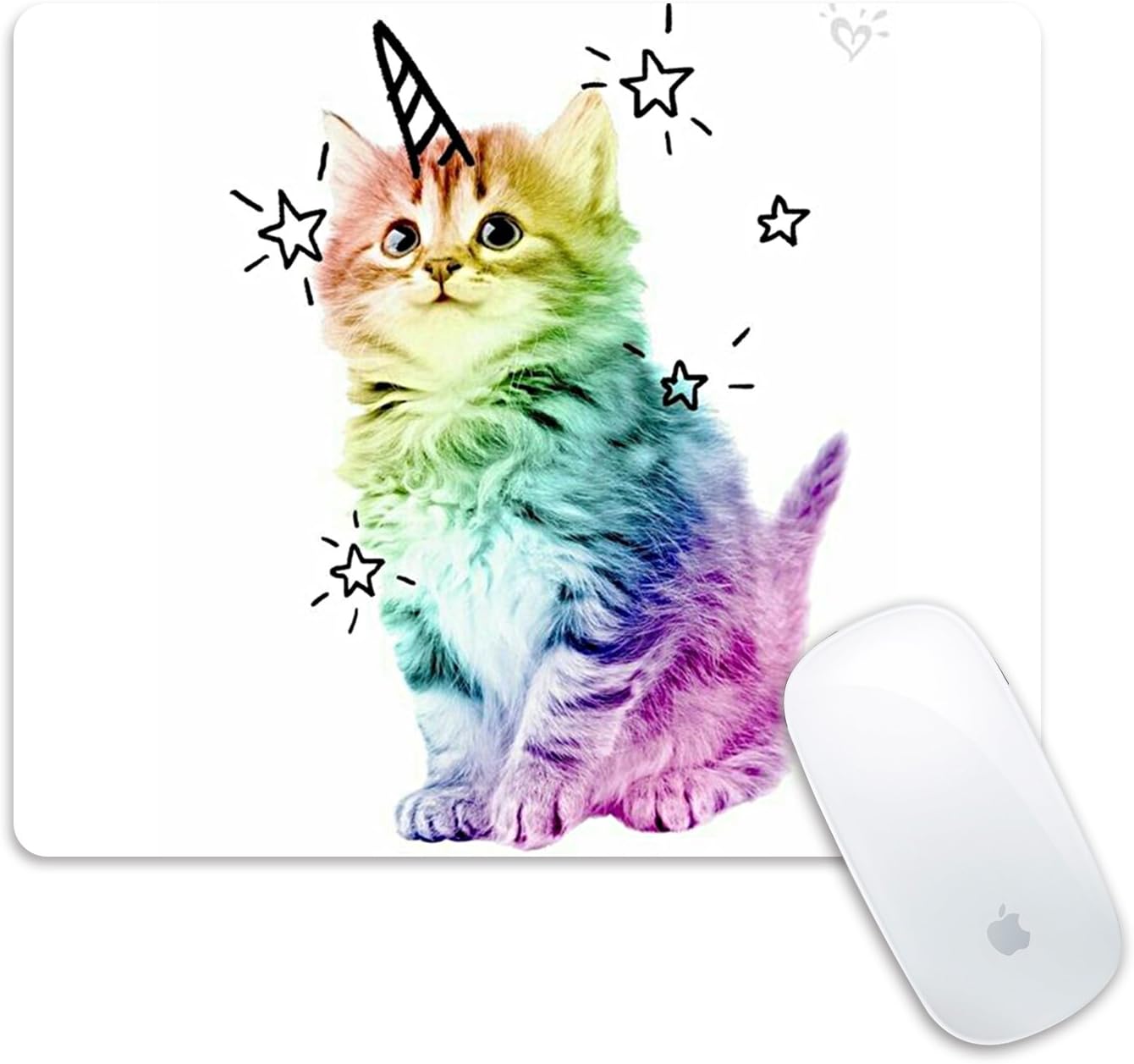 Unicorn Mousepad, Rectangle Mousepad Custom Design Gaming Mouse Pad Rubber Oblong Mouse Mat - Unicorn Cat