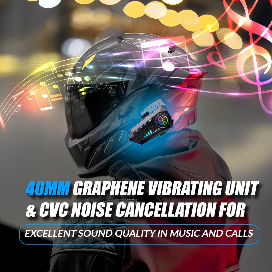 Greatzer Motorcycle Helmet Bluetooth 5.3 Headset Pair CVC & DSP - Foto 11