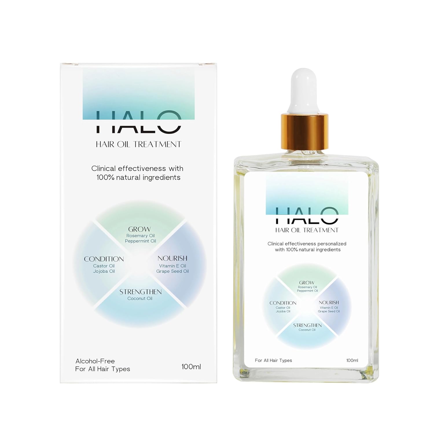 NEW Halo Hair Oil with 100 Natural & Personalized