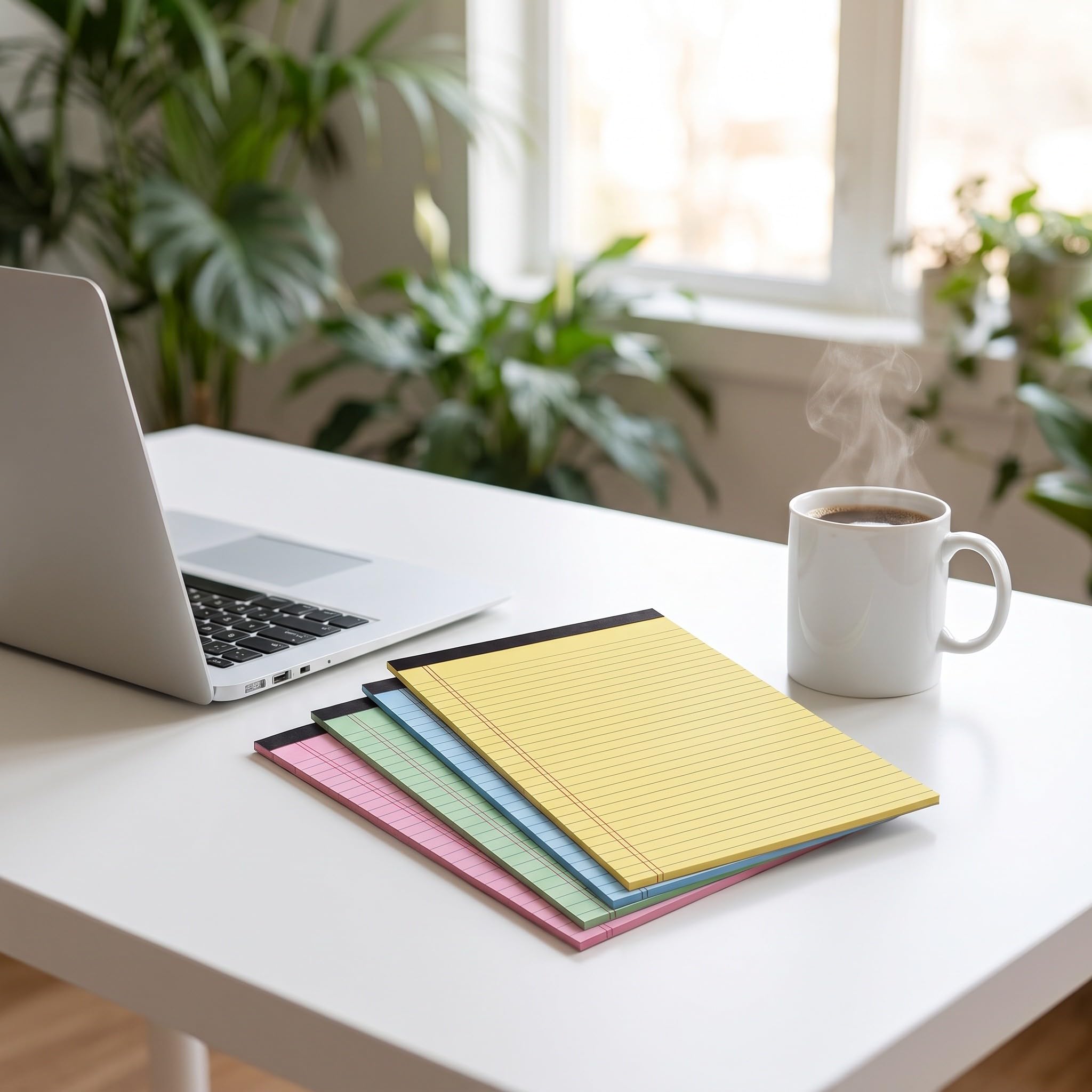 Toddmomy Lot de 5 blocs-notes colorés, format légal, cahier à lignes
