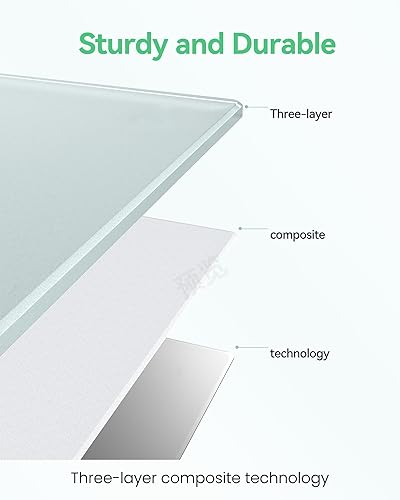 Miniatura 3 de VUSIGN Pizarra de cristal de borrado en seco de 48 x 72 pulgadas, pizarras blancas Magnetie para paredes, pizarra blanca de vidrio grande sin marco,