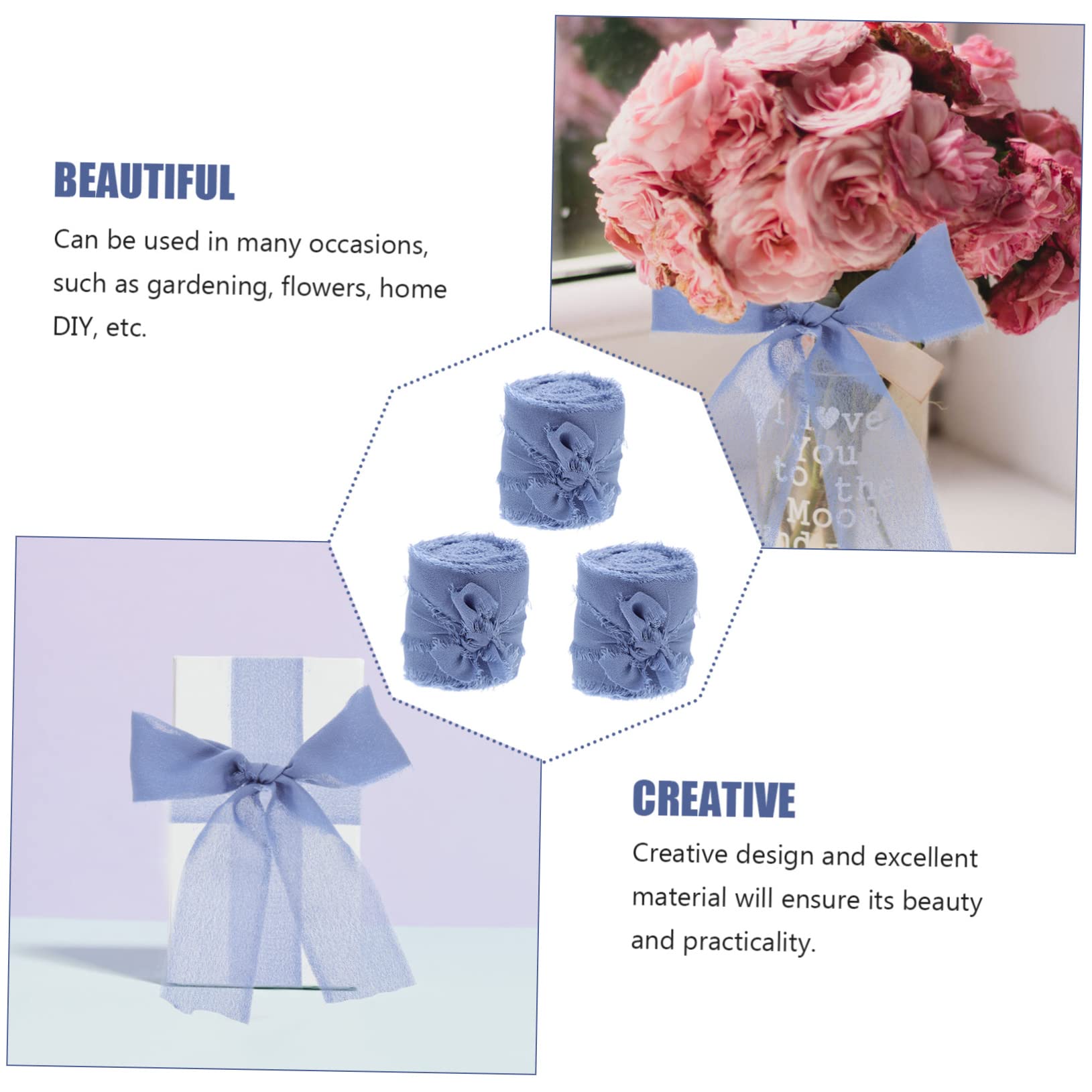 STOBOK 9stücke Zarte Fransenbänder Aus Chiffon Dekorative Und Hochzeitsbänder Wahl Für -projekte Und Kreative Verpackungen Yards