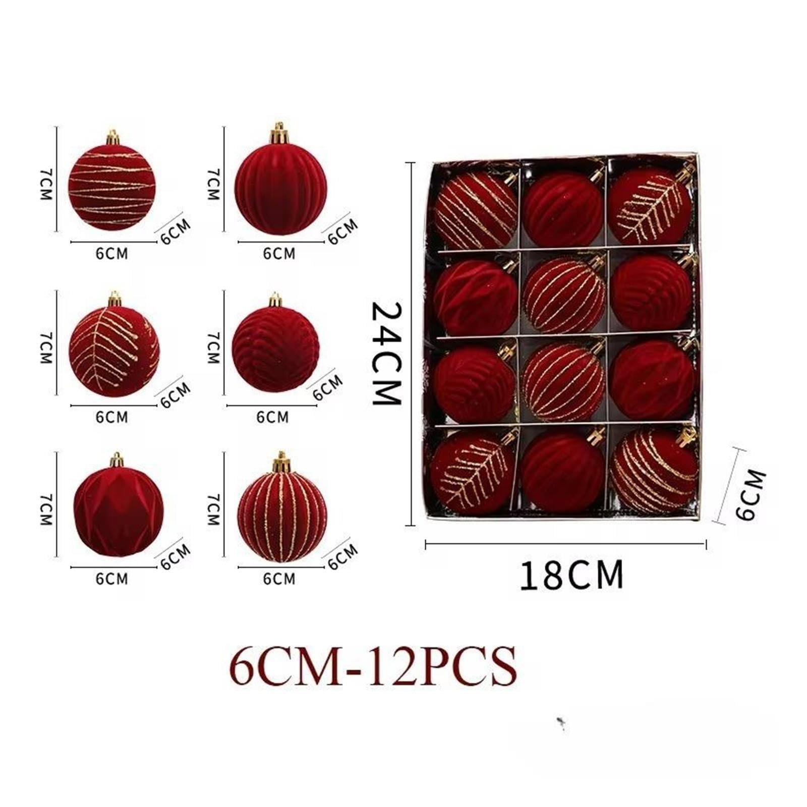 Boules de Noël, Multicolores, 6 cm, Flocage