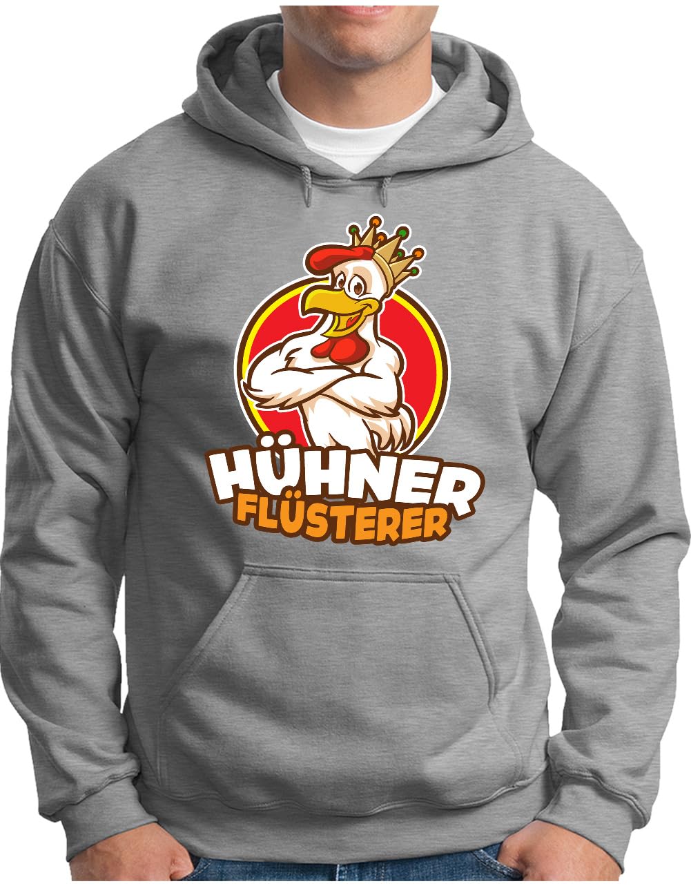 Pull à capuche homme OM3 Hühner Flüsterer sweat humour