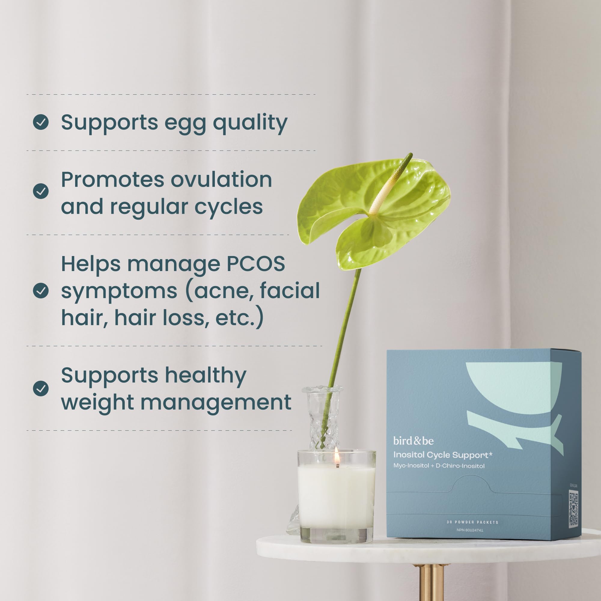 bird&be Inositol Powder Supplement - 40:1 Myo-Inositol & D-Chiro-Inositol — Amazon image 3