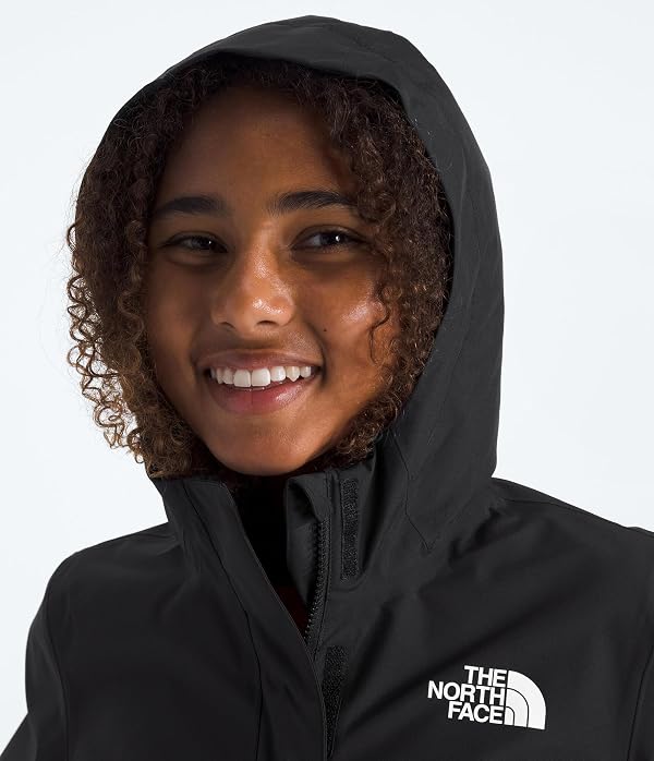 The North Face Girls' Antora Rain Jacket - Waterproof Kids' Raincoat Shell, Storm Flap, Zippered Pockets, Reflective Details, TNF Black/TNF Black, X-Small by The North Face - Image 3
