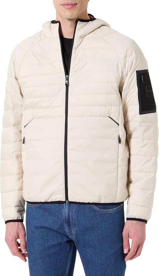 BOSS Herren Steppjacke mit Kapuze und Reißverschluss, leichte Übergangsjacke Urbanex - Größe: S BOSS Herren Steppjacke mit Kapuze und Reißverschluss, leichte Übergangsjacke Urbanex - Größe: S