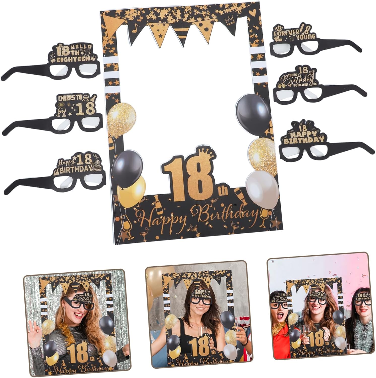 BESTYASH 1set Birthday Party Photo Booth Props Chic and with Complete Kit for Memorable Celebrations and Fun Photos