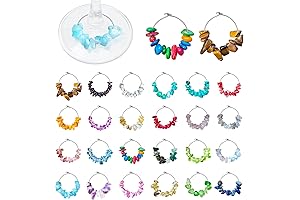 Holiday Rhinestone Wine Glass Charms Set of 24