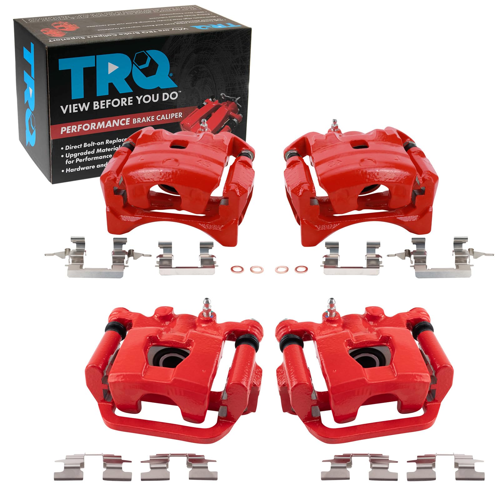 TRQ Performance Front and Rear Brake Caliper Set Coated Brackets Compatible with 2013 Nissan Altima