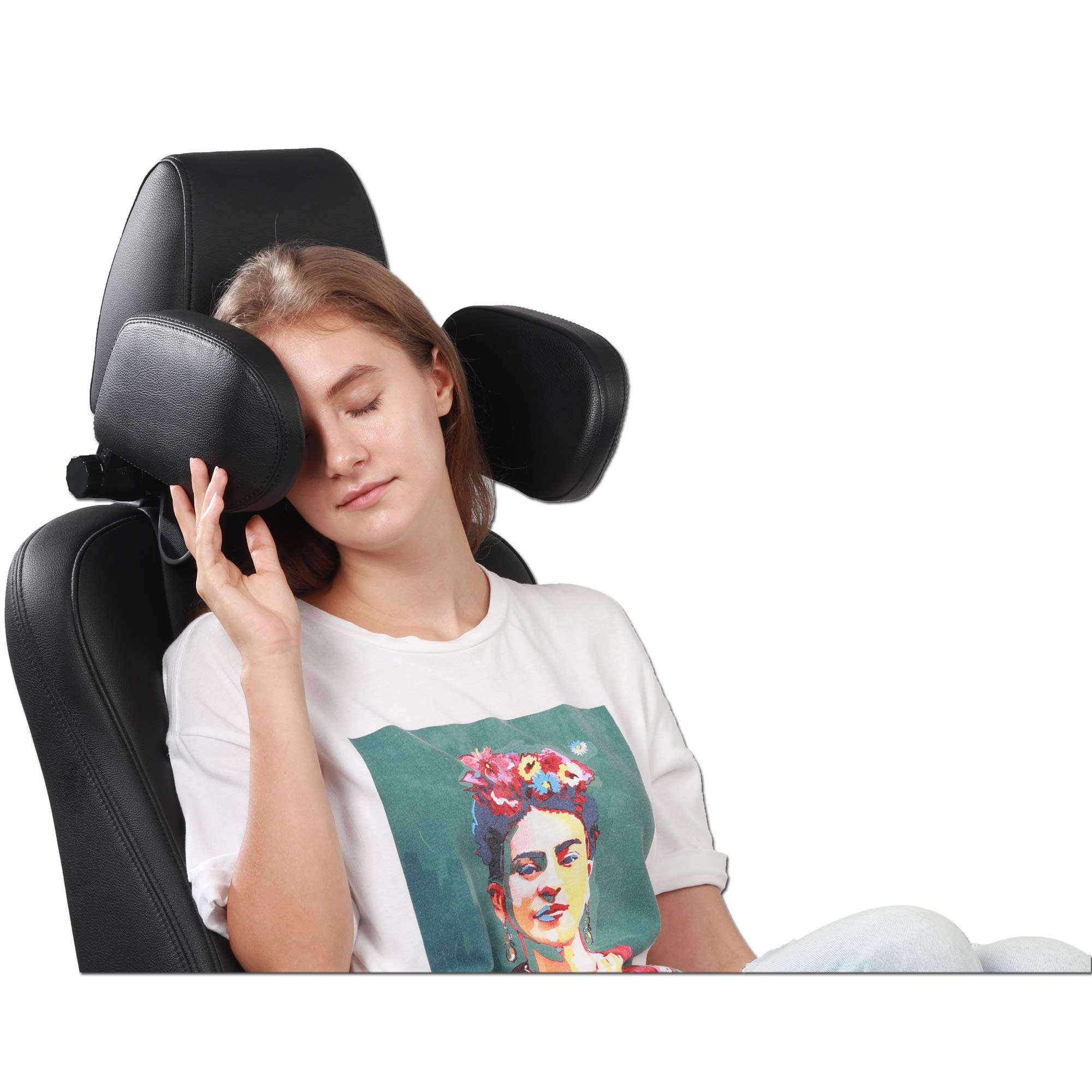 Easy Travel ergonomisches Auto Reisekopfkissen - Zubehör Kopfhalterung/Nackenkissen/Nackenstütze zum nachrüsten, ideale Schlafposition, verstellbare Kopfstützenhalterung für Kinder & Erwachsene