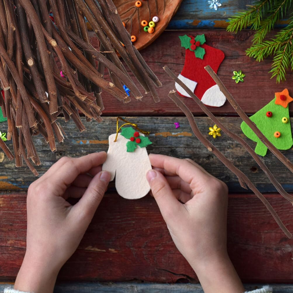 HOMSFOU 50pcs Natural Wood Logs - DIY Dried Wood Sticks, 30cm Craft Sticks for Card Making & Photo Props